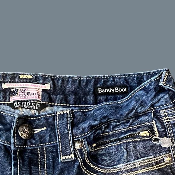 ReRock for Express Medium Wash Barely Boot Jeans Size 27x32 #154 - Picture 3 of 5